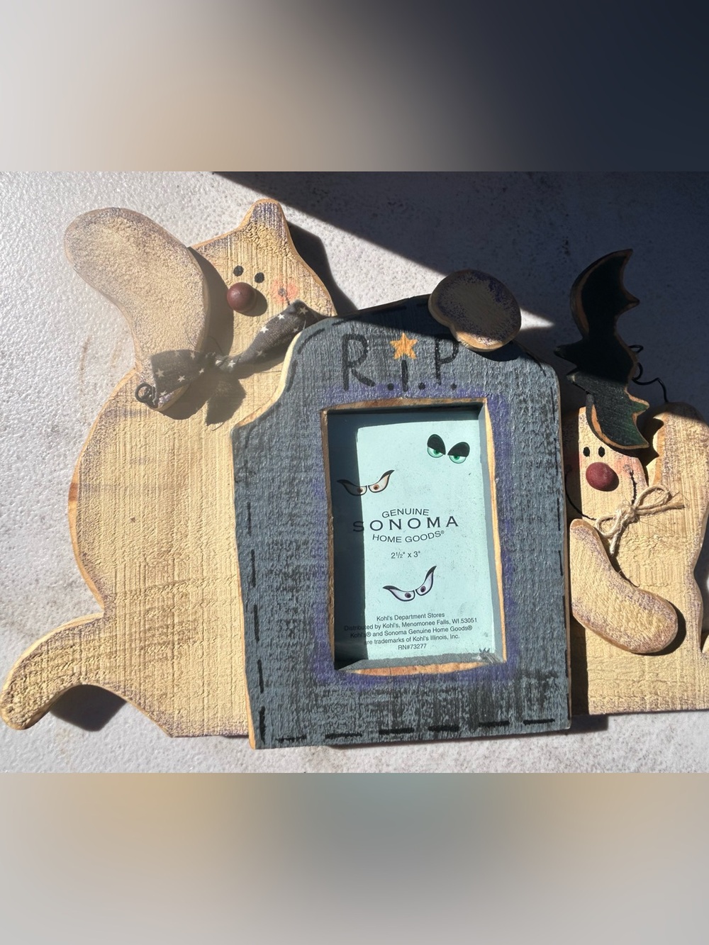 Sonoma Halloween Ghost & Snowman Frame in Beige, Gray & Black